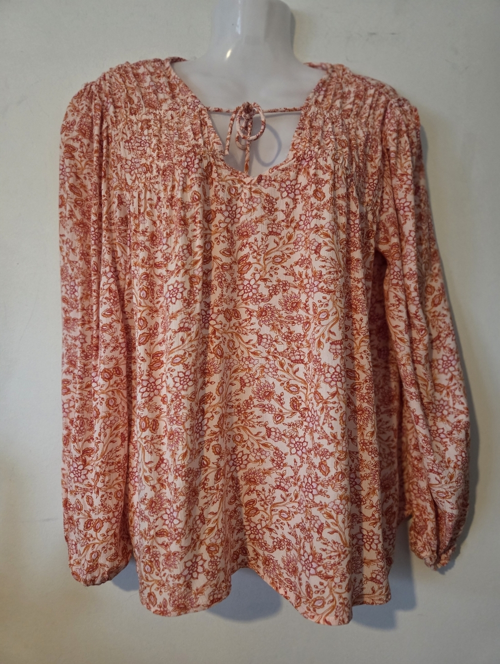 Old Navy Pink & Orange Floral Peasant Tunic